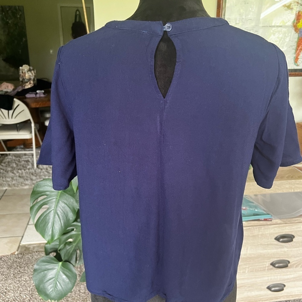 Elodie Midnight Blue Short Sleeve Top - Picture 2 of 5